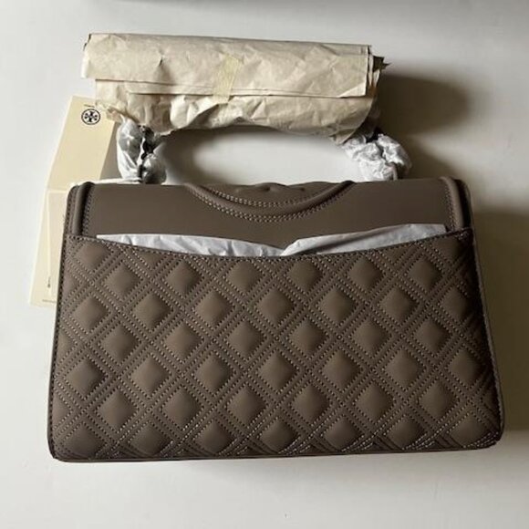 Tory Burch Fleming Matte Convertible Shoulder bag Color grey Heron - Picture 3 of 8